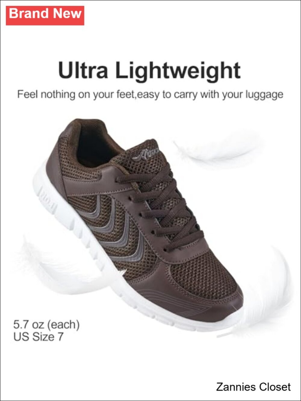 ✨ Lightweight Breathable Mesh Walking Shoes Memory Foam Non Slip Sneakers - Picture 4 of 6
